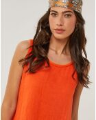 Robe 100% Lin Clémentine orange