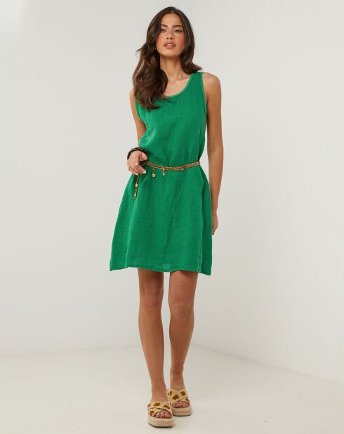 Groene Clementine jurk van 100% linnen