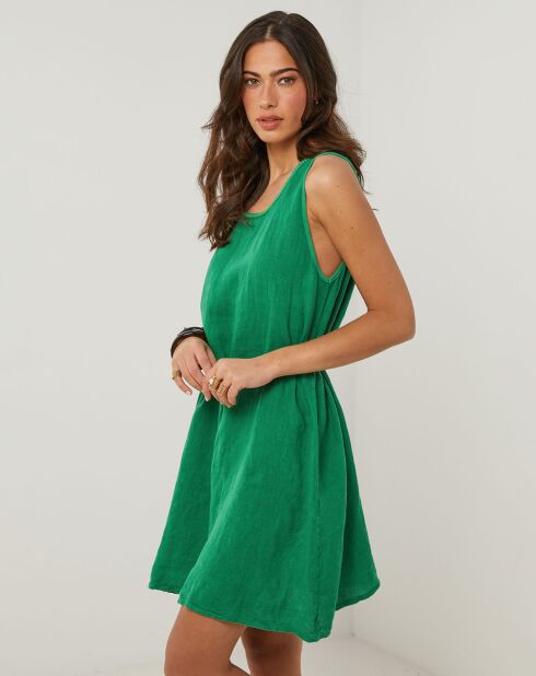 Robe 100% Lin Clémentine verte