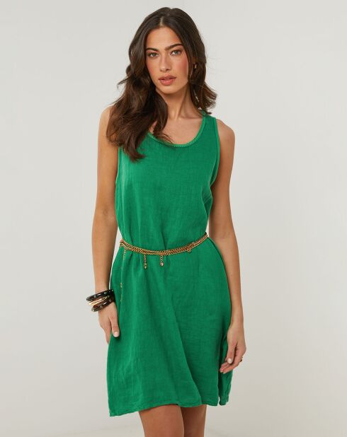 Groene Clementine jurk van 100% linnen