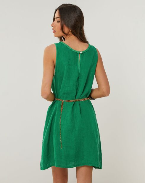 Groene Clementine jurk van 100% linnen