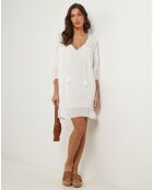 Robe 100% Lin Sarah blanche