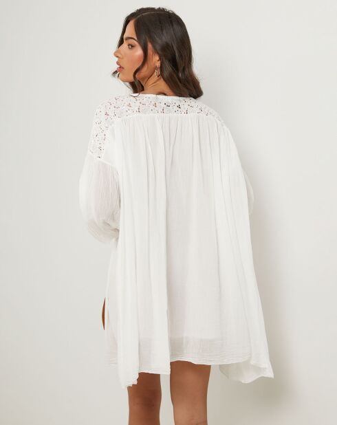 Robe 100% Lin Sarah blanche