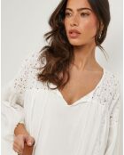 Robe 100% Lin Sarah blanche