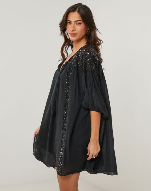 Robe 100% Lin Sarah noire