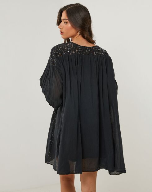 Robe 100% Lin Sarah noire