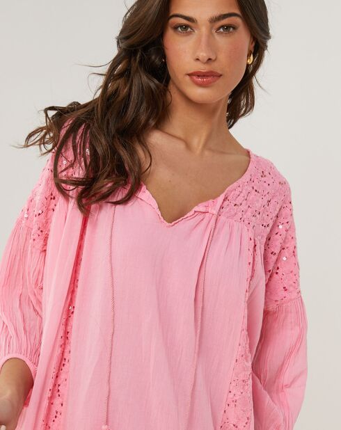 Robe 100% Lin Sarah rose