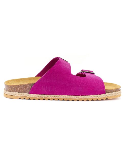 Mules en Velours de Cuir Alberto violettes