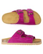 Mules en Velours de Cuir Alberto violettes