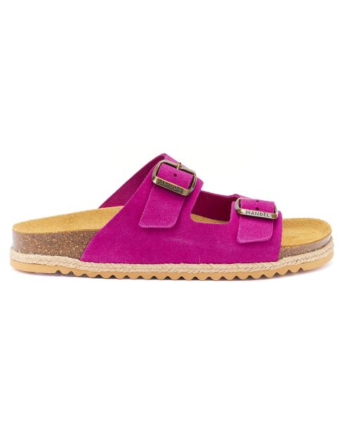 Mules en Velours de Cuir Alberto violettes