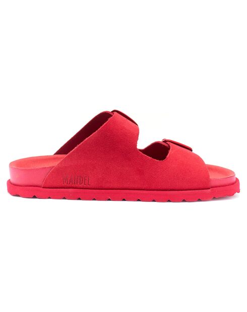 Mules en Velours de Cuir Ana rouges