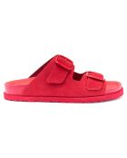 Mules en Velours de Cuir Ana rouges
