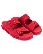 Mules en Velours de Cuir Ana rouges