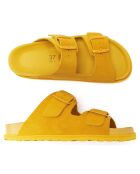 Mules en Velours de Cuir Ana moutarde