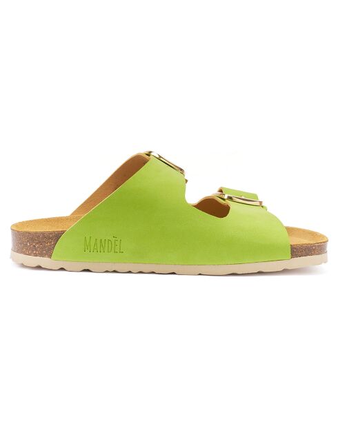 Mules en Velours de Cuir Alberto vertes