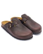 Sabots en Cuir Noé marron foncé