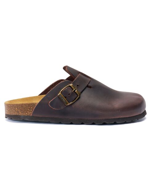 Sabots en Cuir Noé marron foncé