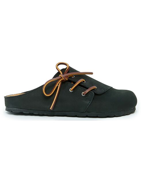 Sabots en Velours de Cuir Ester noirs