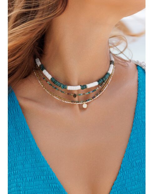 Collier Gabrielle turquoise doré