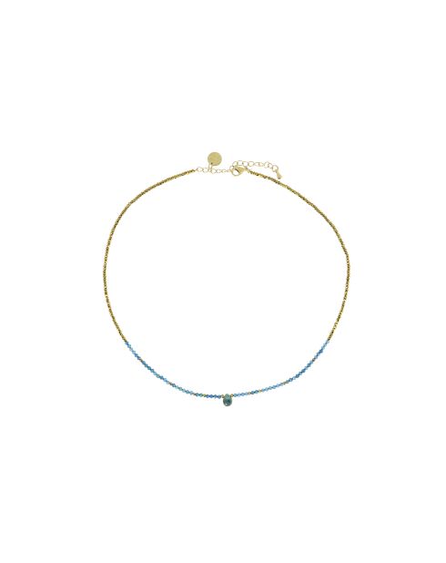 Collier Gabrielle turquoise bleu/doré