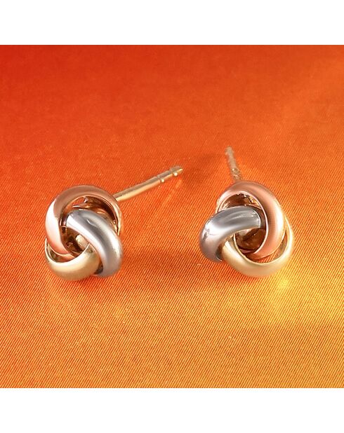 Boucles d'oreilles Noeud Tricolore or tricolore