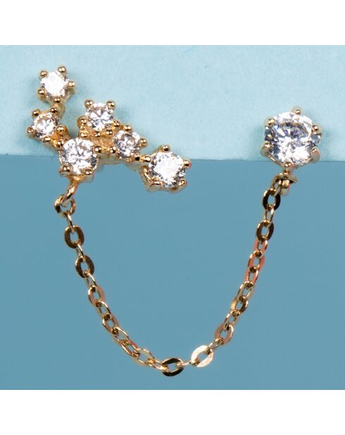 Boucle d'oreille unitaire  Sweet Linl or jaune