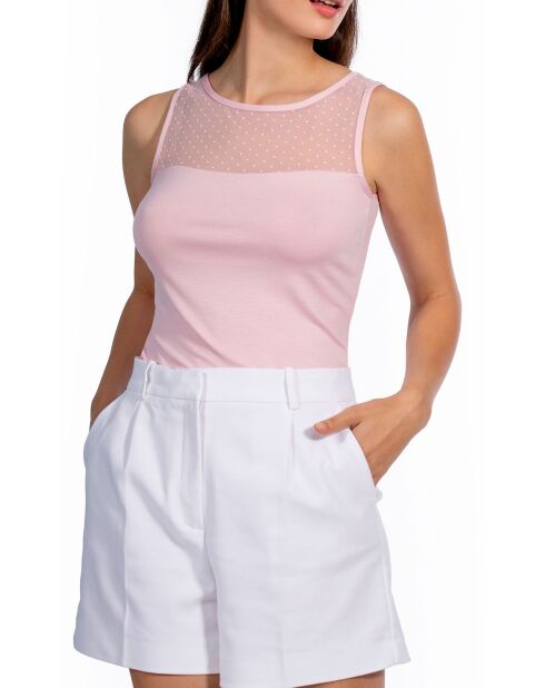 Débardeur bretelles larges rose