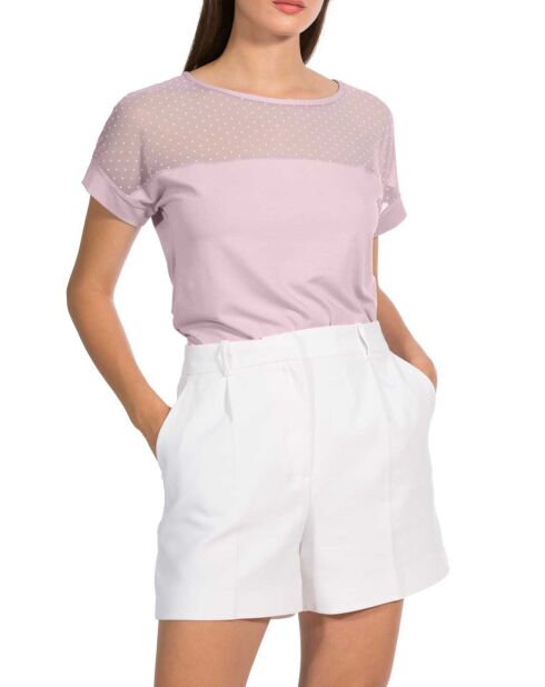 Top manche courte rose