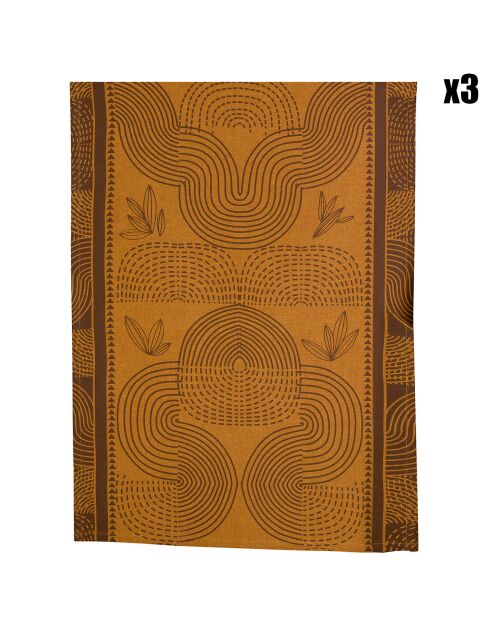 3 Torchons recyclé Etna ambre - 50x70 cm