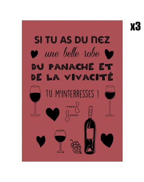 3 Torchons Le panache et la vivacité multicolores - 50x70 cm