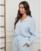 Chemise 100% Lin Godel bleu ciel