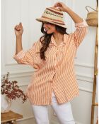 Chemise 100% Lin Godel orange