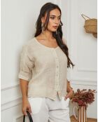 Chemise 100% Lin Iden beige