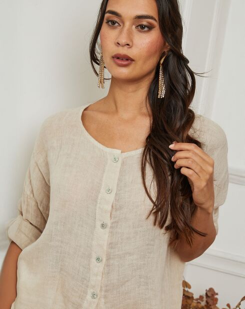 Chemise 100% Lin Iden beige