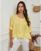 Chemise 100% Lin Iden jaune