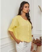 Chemise 100% Lin Iden jaune
