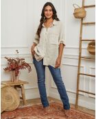 Chemise 100% Lin Itzak beige