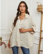 Chemise 100% Lin Itzak beige