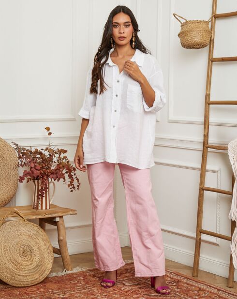 Chemise 100% Lin Itzak blanche