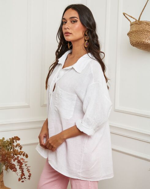 Chemise 100% Lin Itzak blanche