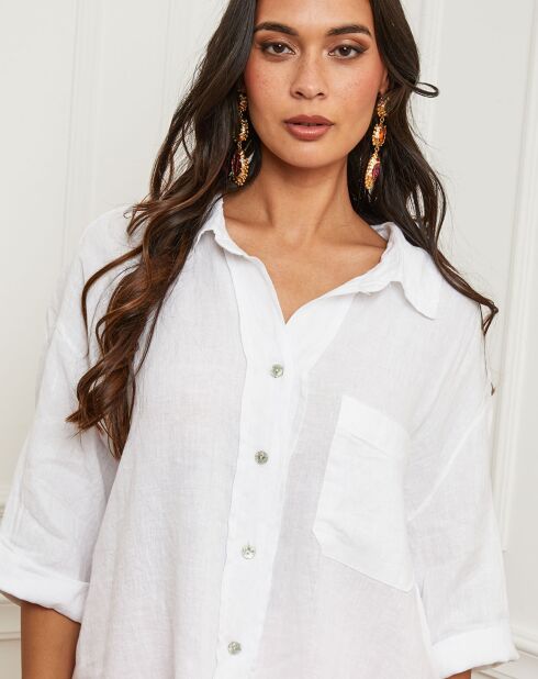 Chemise 100% Lin Itzak blanche