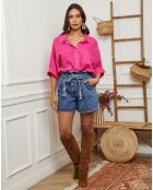 Chemise 100% Lin Itzak fuchsia