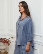 Chemise 100% Lin Mamyo bleu indigo