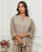 Chemise 100% Lin Mamyo taupe