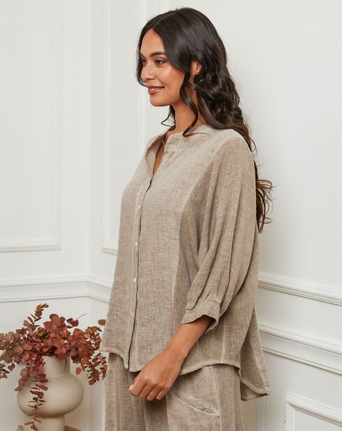 Chemise 100% Lin Mamyo taupe