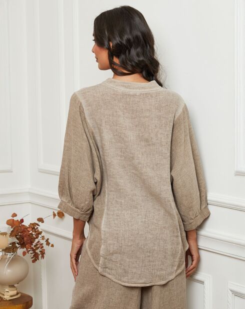 Chemise 100% Lin Mamyo taupe