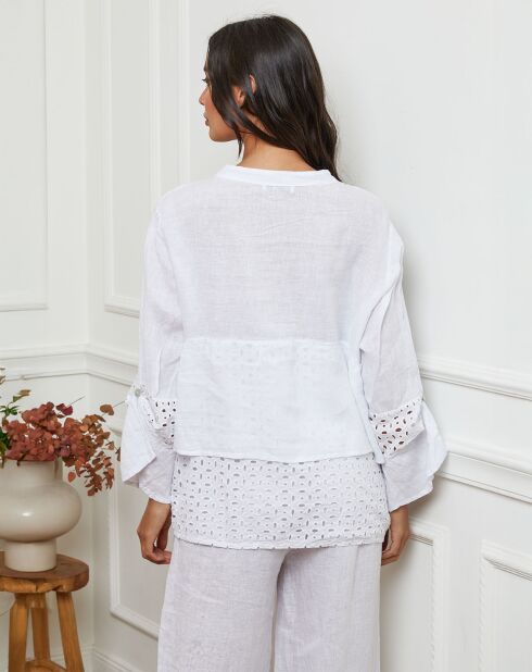 Chemise 100% Lin Nissam blanche