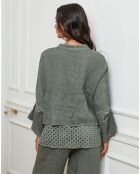 Chemise 100% Lin Nissam vert kaki