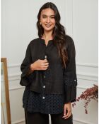 Chemise 100% Lin Nissam noire