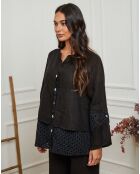 Chemise 100% Lin Nissam noire